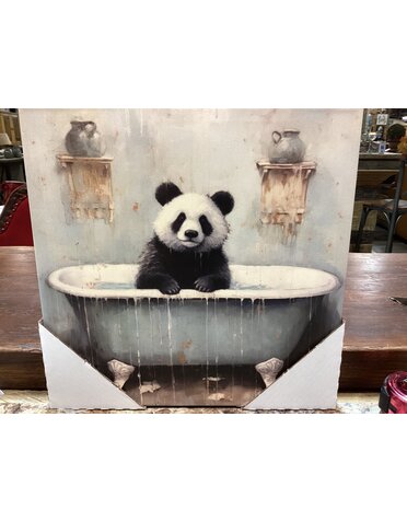 Farm Tub Panda Canvas 15 x 15
