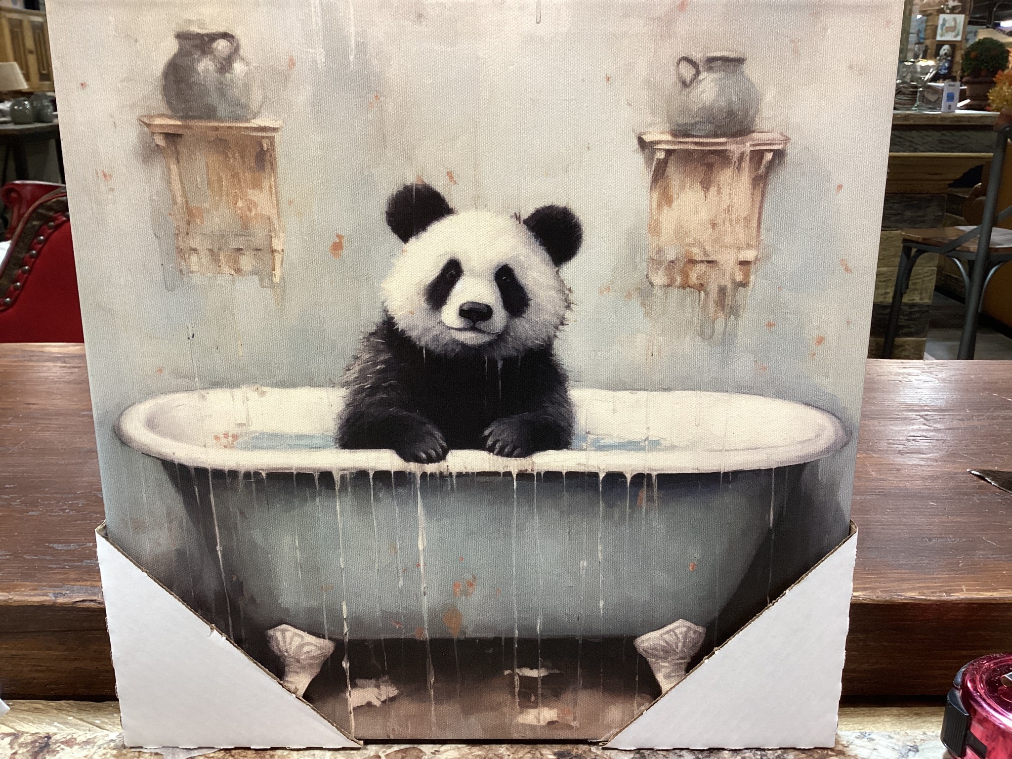 Farm Tub Panda Canvas 15 x 15