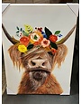 Cow W/Flower Crown Canvas