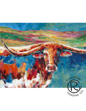 Colorful Longhorn Canvas