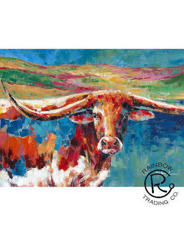 Colorful Longhorn Canvas
