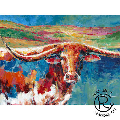 Colorful Longhorn Canvas