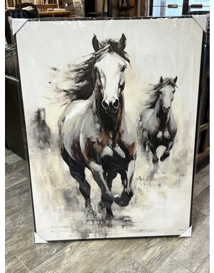 Horses Canvas w/Black Frame