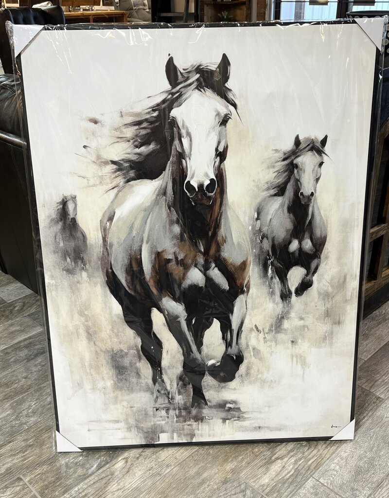 Horses Canvas w/Black Frame