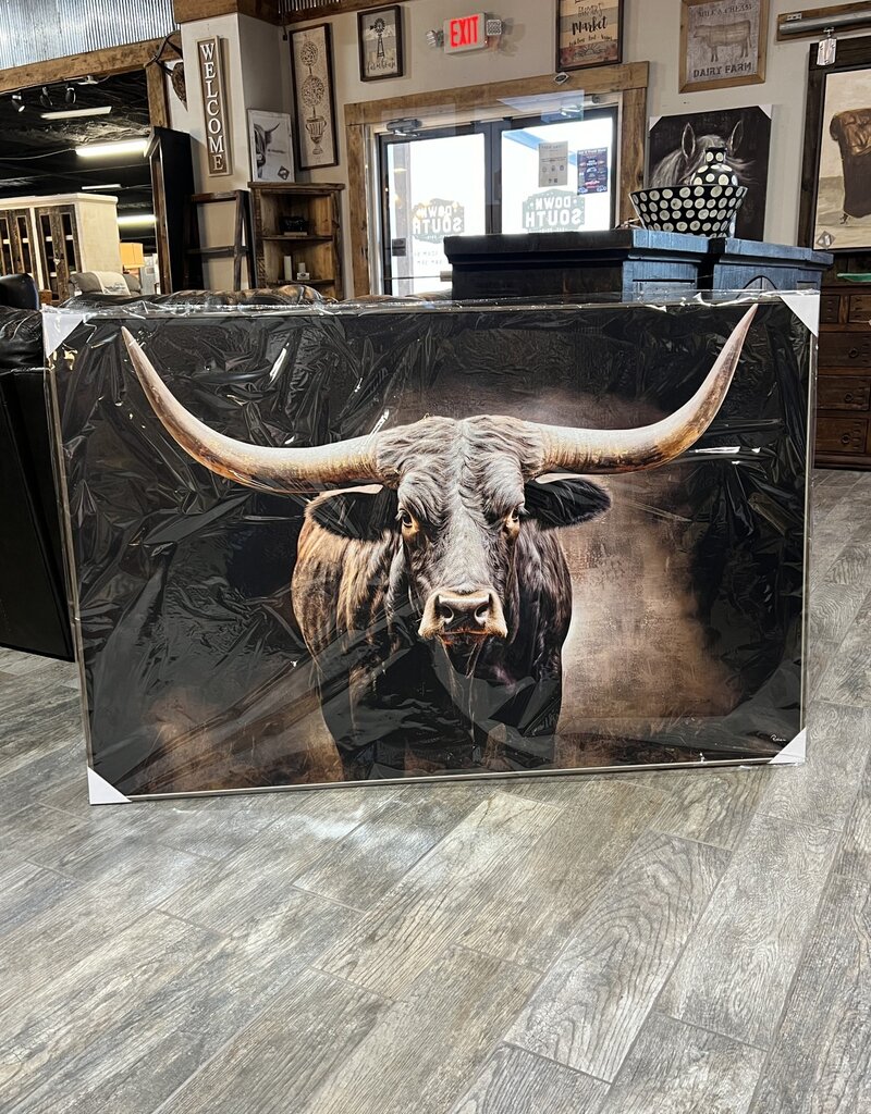 Longhorn Black Canvas w/Barnwood Frame