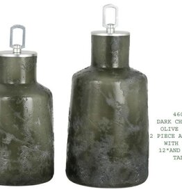Canister Set w/Lid - Charcoal Olive Frost