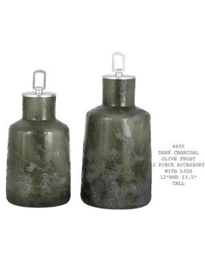 Canister Set w/Lid - Charcoal Olive Frost