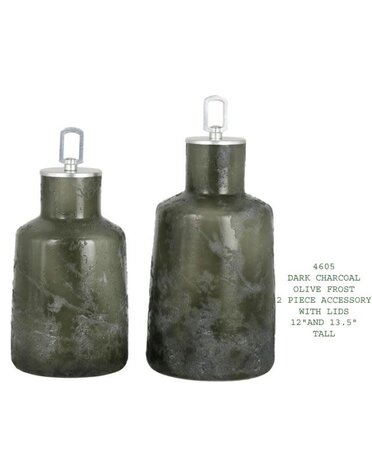 Canister Set w/Lid - Charcoal Olive Frost