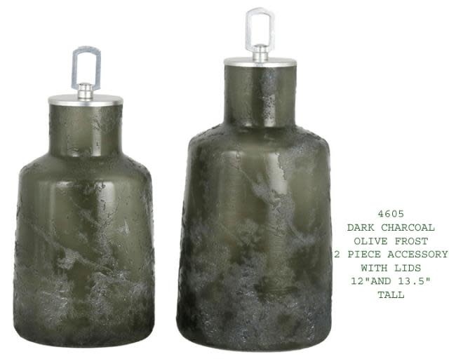 Canister Set w/Lid - Charcoal Olive Frost