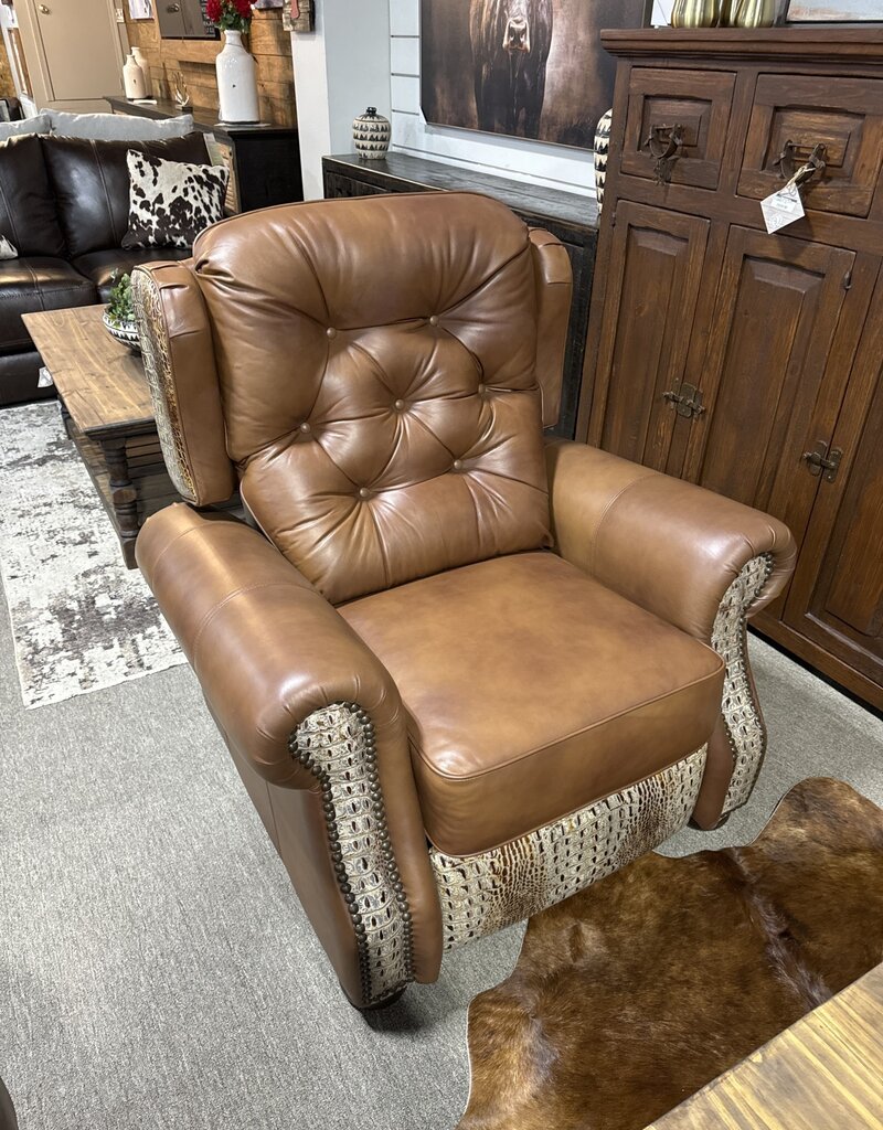 San Antonio Pushback Chair - Monaco Honey/Aged Gator Egyptian