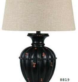 Black Distressed Nail Head Lamp