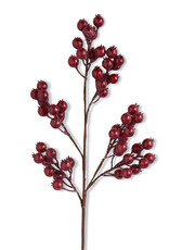 Red Crackle Glitter Rosehip Stem 27"L