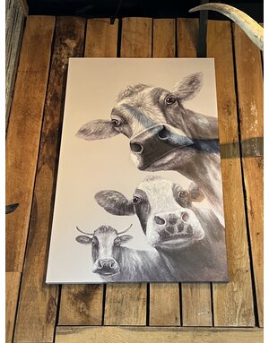 Triple Cow Canvas (B&W)