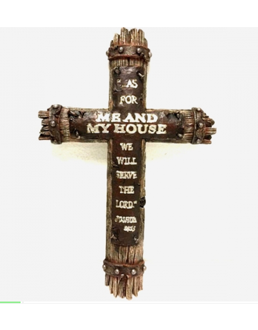 Round Metal Cross Sign