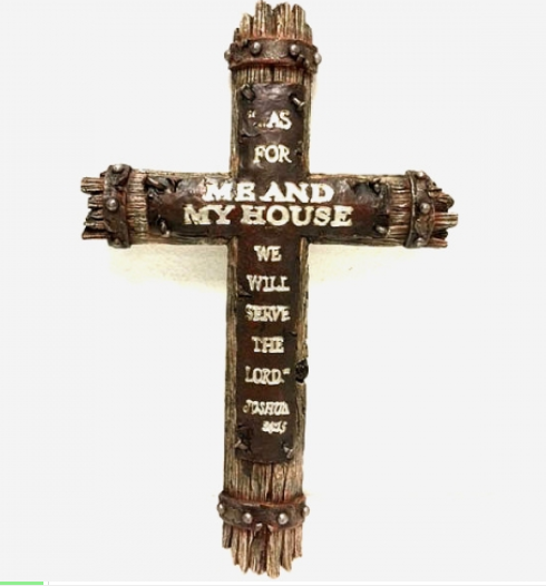 Round Metal Cross Sign