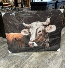 Cow on Black Canvas
