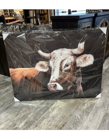 Cow on Black Canvas
