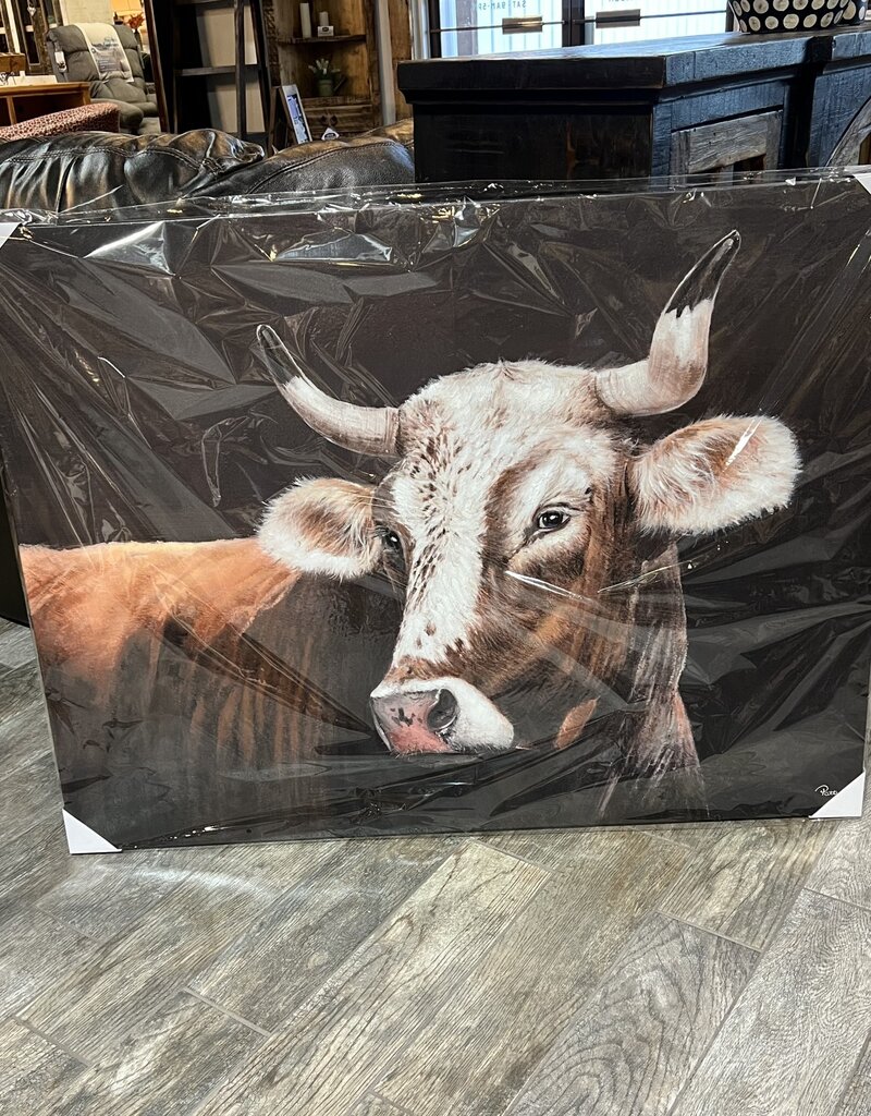 Cow on Black Canvas