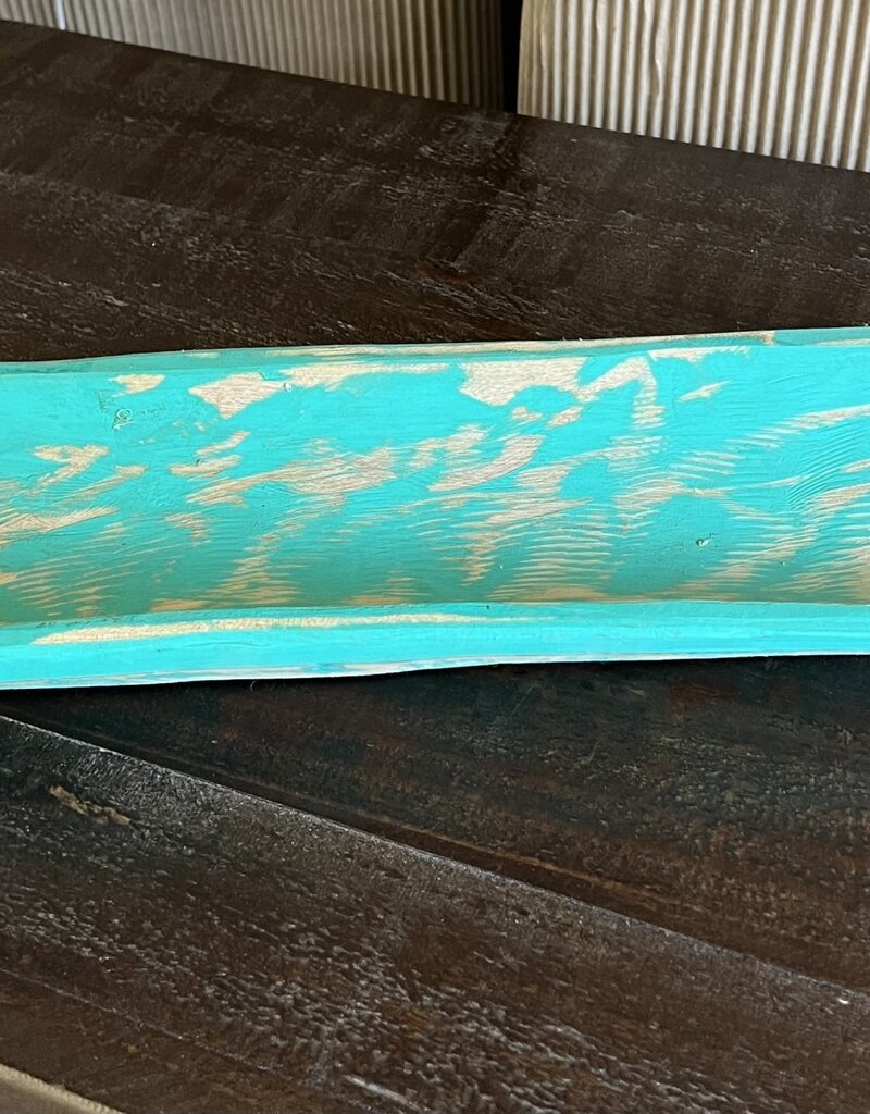 Wooden Bowl - Turquoise
