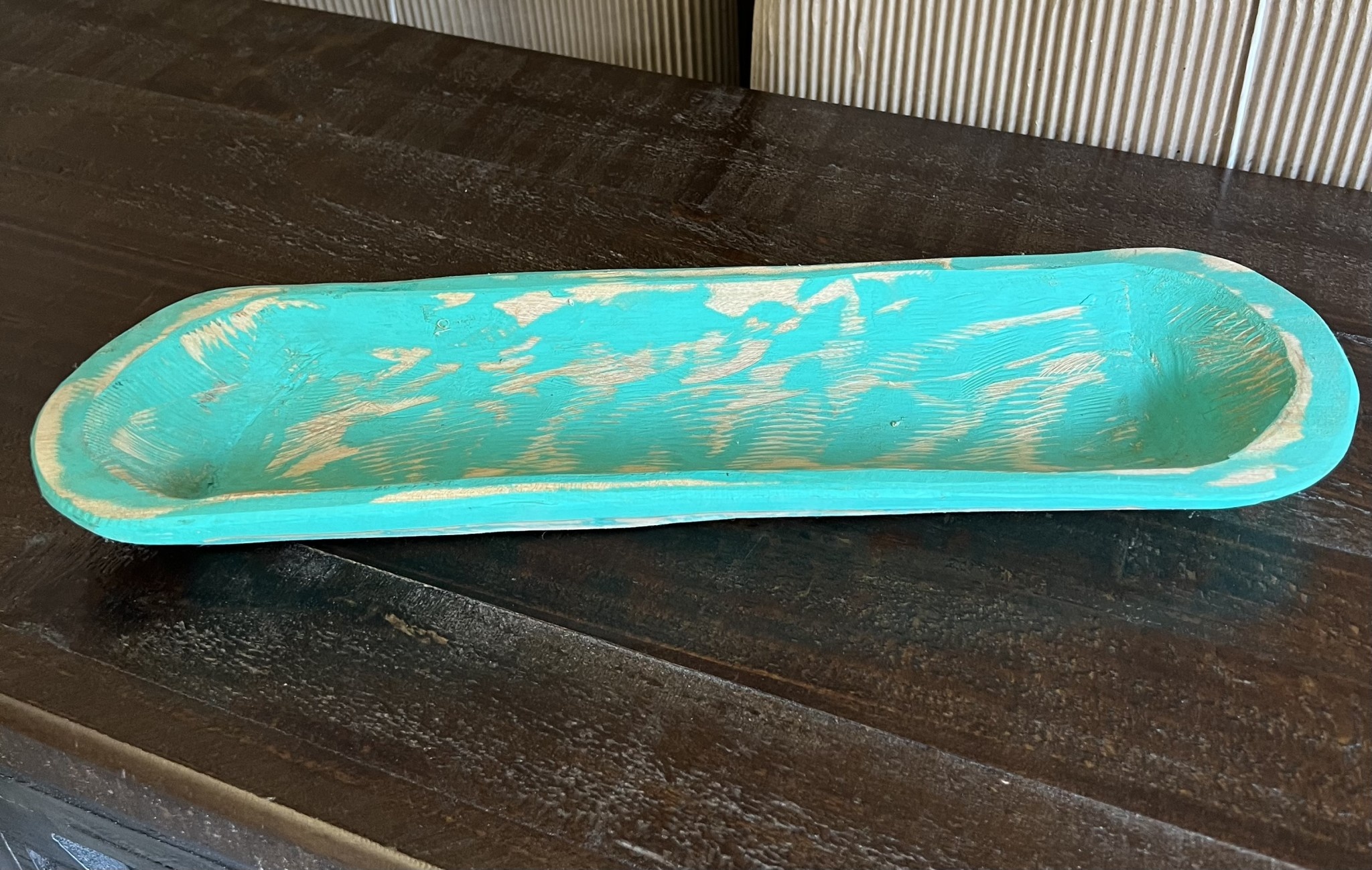 Wooden Bowl - Turquoise