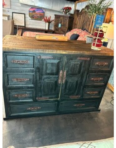 Mansion 8 Drawer/2 Door Dresser - Black