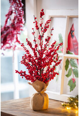20" Red Berry Tree with Burlap Pot