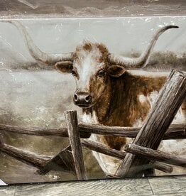 Spotted Longhorn Side Fence Canvas