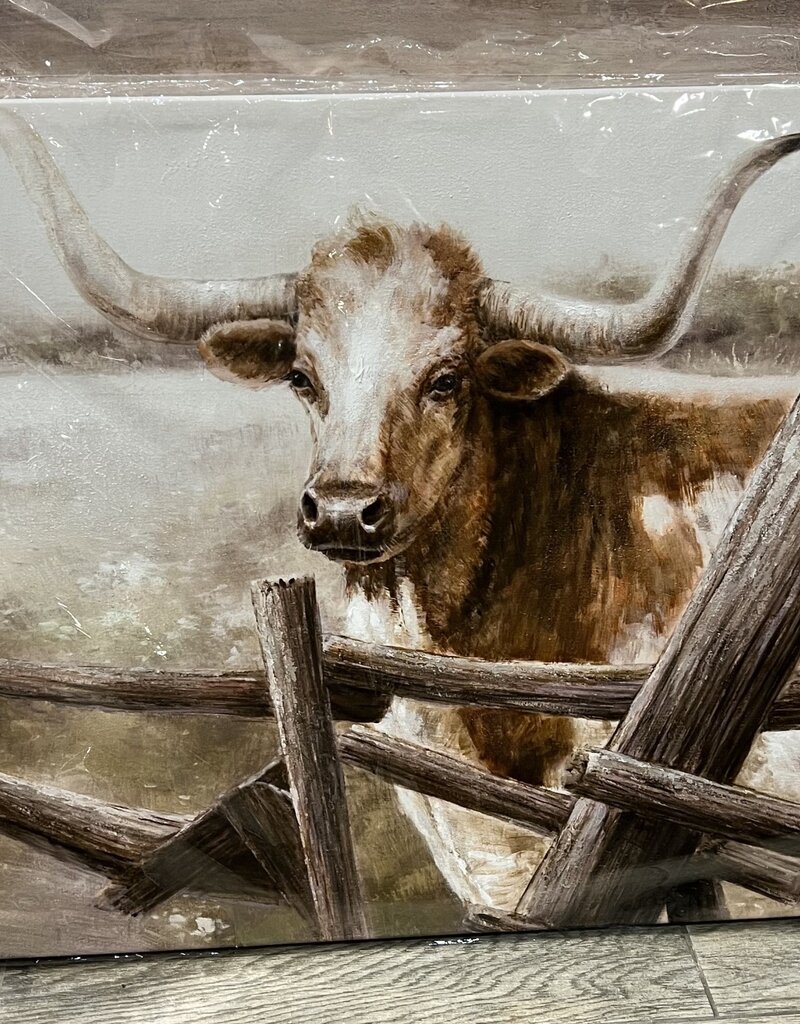 Spotted Longhorn Side Fence Canvas