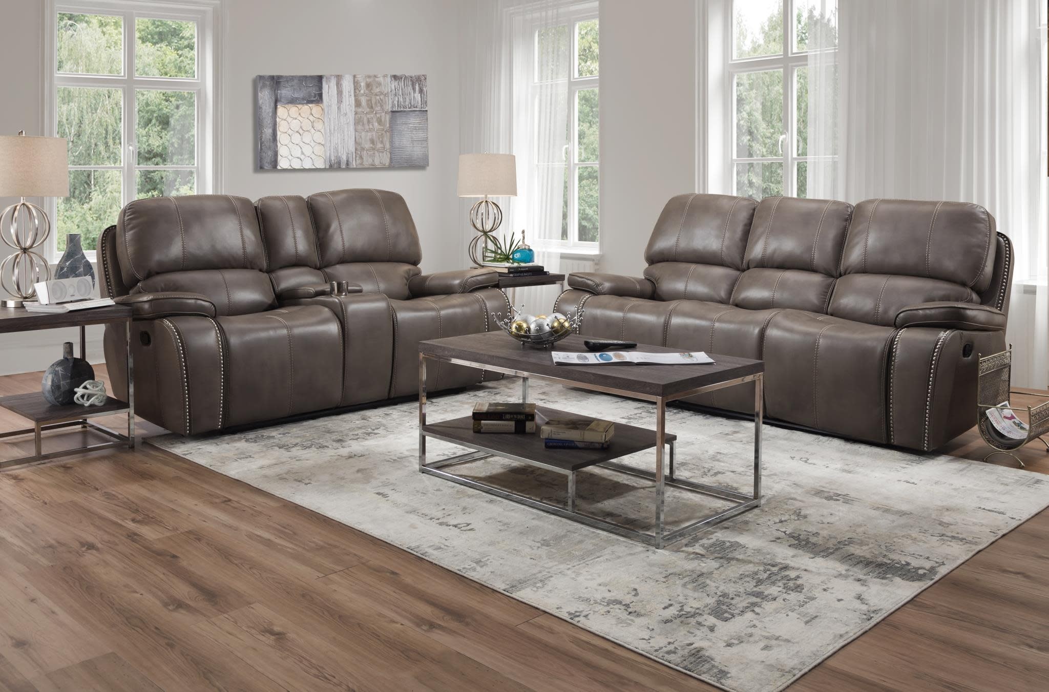 Bristol Reclining Loveseat - Jamestown Smoke (Damaged)