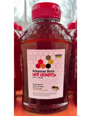Arkansas Bees HOT Honey 16 OZ.