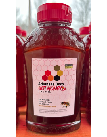 Arkansas Bees HOT Honey 16 OZ.