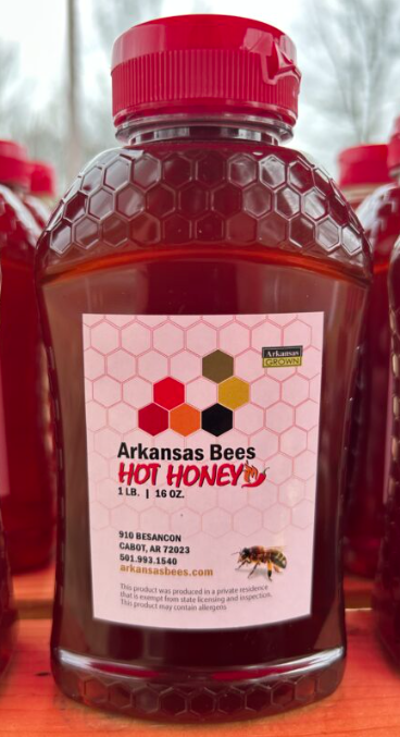 Arkansas Bees HOT Honey 16 OZ.