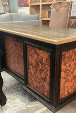 El Maestro 5 Drawer Desk - Black/Red Oxidize