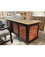 El Maestro 5 Drawer Desk - Black/Red Oxidize