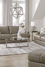Prato Loveseat Italian Leather Putty