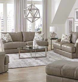 Prato Loveseat Italian Leather Putty