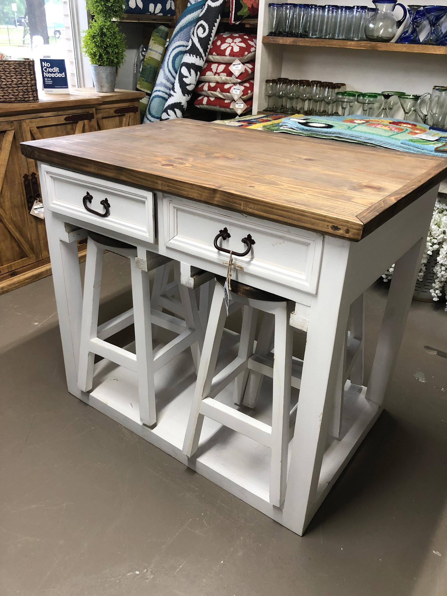 Farmhouse Kitchen Island - White