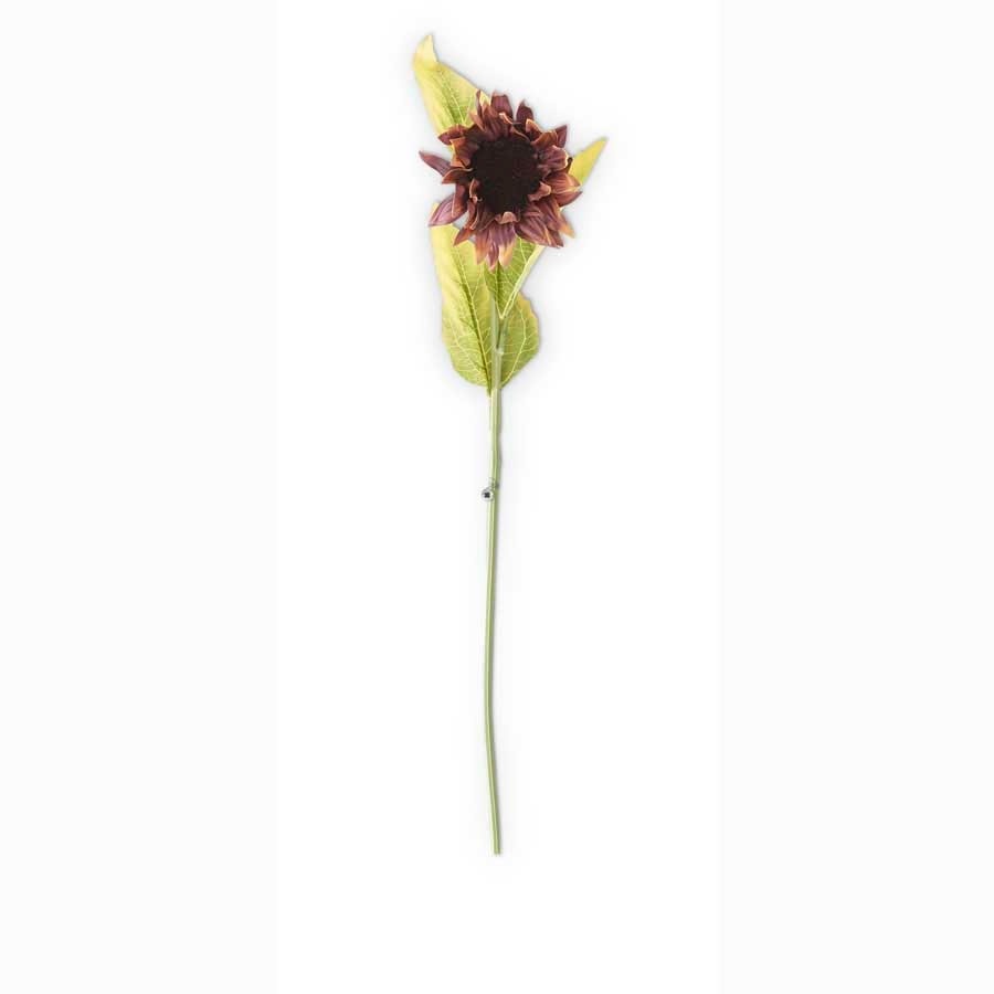 21 Inch Burgundy Real Touch Sunflower Stem 21"L