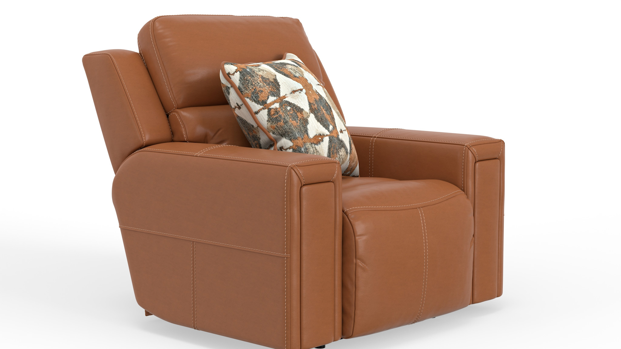 Arezzo Leather Zero Gravity Power Recliner Ext Ottoman - Whiskey