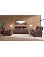 Como Tuscany Leather Zero Gravity Power Head & Massage Reclining Sofa - Cinnamon (NO upstairs delivery)
