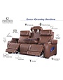 Tuscany Leather Zero Gravity Power Head & Massage Reclining Sofa - Cinnamon (NO upstairs delivery)