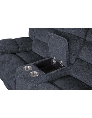 Berkshire Reclining Loveseat w/Console - Indigo