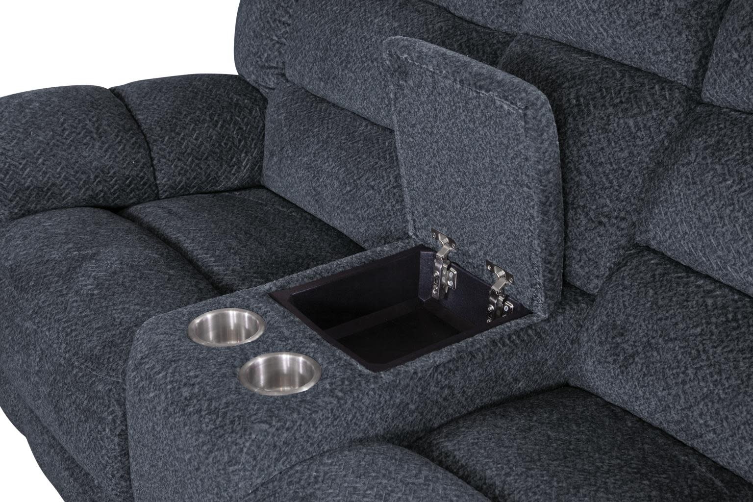Berkshire Reclining Loveseat w/Console - Indigo