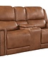 Cordoba Power Head Reclining Leather Loveseat w/Console - Cognac