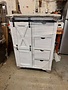 Sliding Barn Door Chest with X on Doors - White