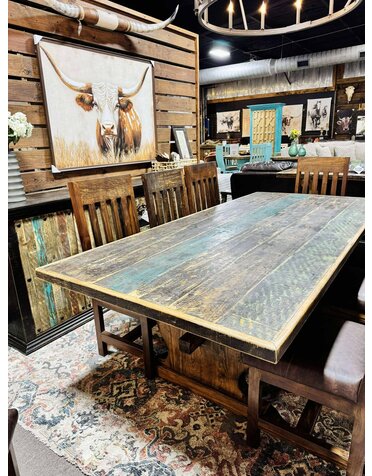 96" Mesa Linda Dining Table - Old Wood/Cascara