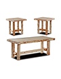 Rustic Log End Table - Golden Oak