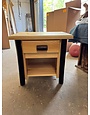 Rustic Log Nightstand - Natural/Walnut