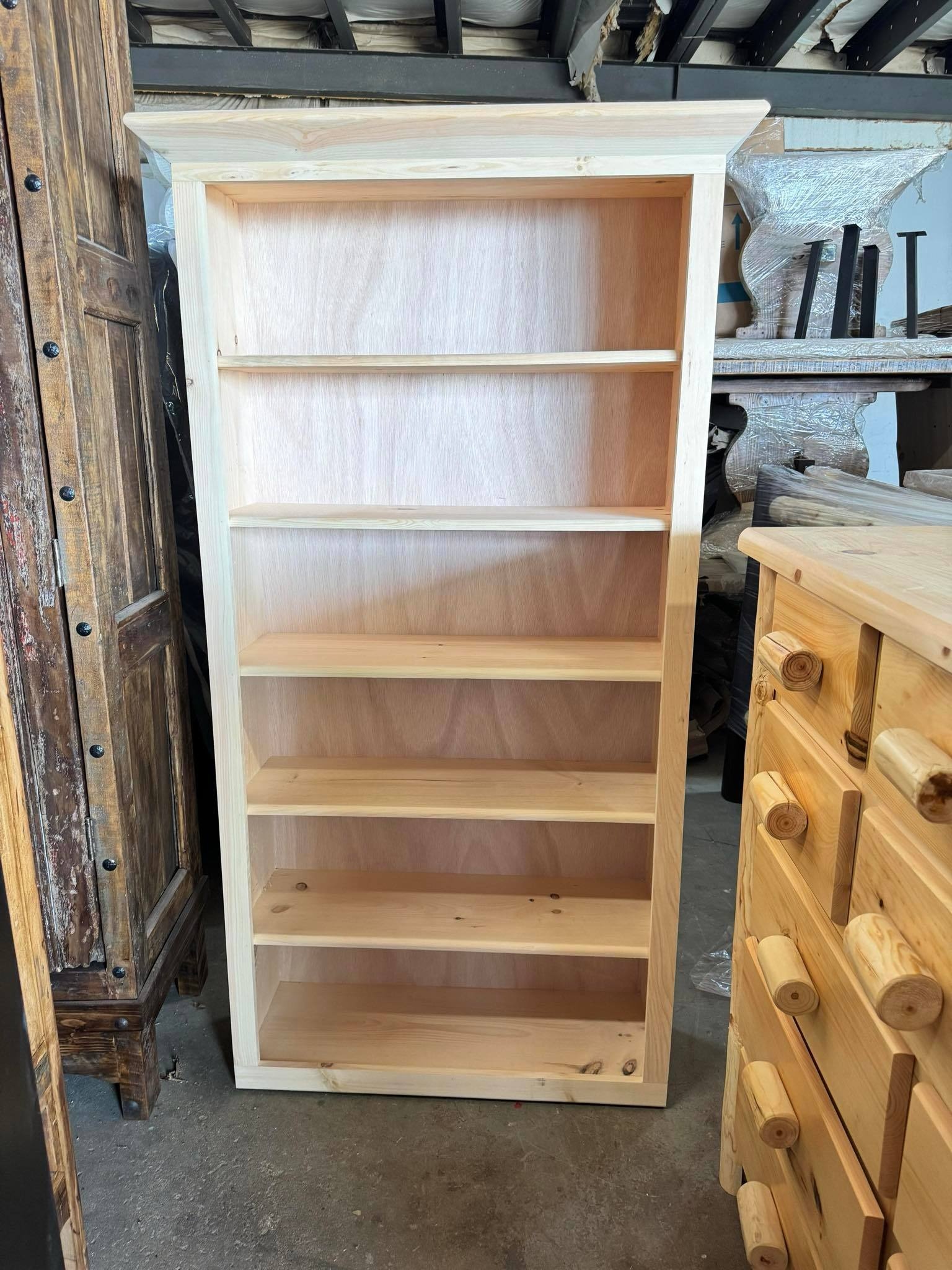 36" Colonial Bookcase - Unfinished