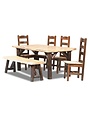 6' Log Harvest Dining Table - Walnut/Natural